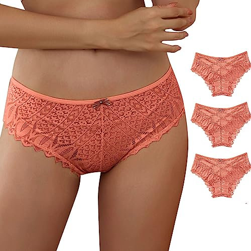 HZMM Adventskalender Unterwäsche Damen Höschen für Frauen, Häkelspitze, Schnürhöschen, sexy, ausgehöhlte Unterwäsche Essbare Unterwäsche Gummibärchen (Pink, XL)