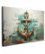 MuchoWow© Bilder 90x60 cm Wohnzimmer Deko Modern Wandbild Foto auf Leinwand Bild Schlafzimmer Room Decor Geschenke Maritime - Anker - Blau - Weiß - Maritim