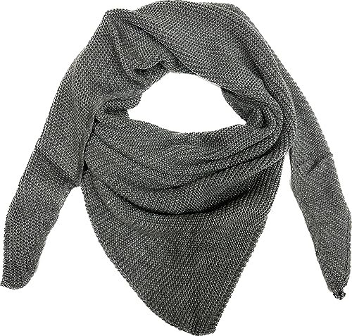 J26 XL Dreiecksschal Herbst Winter Unisex Dreieck Schal Uni Wolle Fashion Stola Tuch Übergangszeit (Grau)