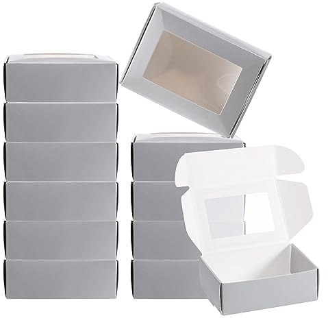 PATIKIL 3.5x2.5x1 30Stk Papier Seifenkiste mit Fenster Hausgemachte Seife Boxen Rechteck Geschenke Verpackung Boxen für Geburtstag Weihnachten DIY Handwerk Schwarz