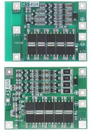 2Pcs 4S 40A Li-ion Cell Protections Board Li-Ion Lithium Battery 18650 Charger PCB BMS Protective Board with Balance for Drill Motor