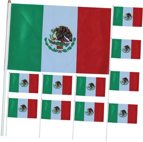 Abaodam 50stücke Mexikanische Flagge Kleine Tischstockflaggen Nationalflagge Von Mexiko Dekorative Flaggen Für Haus Garten Boot Outdoor Gebrauch