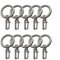 BASIT 10 Stück Gardinenringe Vorhangringe aus Metall mit Gleiteinlage und Kunststoff Gardinenhaken I Edelstahl Look I Innendurchmesser ca. 25mm C11