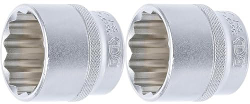 BGS 10649 | Steckschlüssel-Einsatz Zwölfkant | 12,5 mm (1/2) | SW 36 mm | CV-Stahl (Packung mit 2)