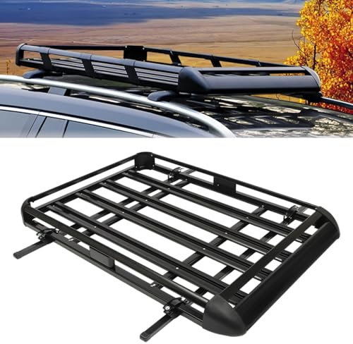 LOYEMAADE Porte-bagages de toit universel en aluminium - 160 cm - Noir - Charge maximale : 150 kg - Compatible avec les modèles SUV et Voiture