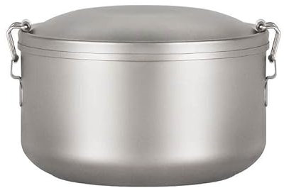 1PC Pure Titanium Lunch Box 900ML Outdoor Double Layer Round Lunch Box (900ml B)