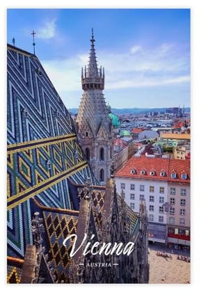 Wiener Stadt-Reiseposter auf Leinwand, Wandkunst, Dekordruck, Bild Gemälde für Wohnzimmer, Schlafzimmer, Dekoration, ungerahmt, 60 x 90 cm