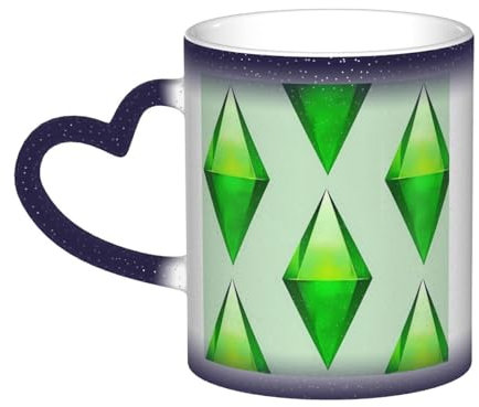 FUkker Tasse, tasse à café en céramique à couleur changeante, tasse à thé pour la cuisine, le restaurant, le bureau, 330 mlLes Sims Plumbob