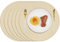 Homcomodar Tischsets Rund 6PCS Platzsets Abwaschbar 34cm Platzdeckchen Hitzebeständigem Tisch Tischsets Essensmatte für Küche Abendessen(Beige)