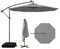 COSTWAY Parasol de Jardin Extérieur 3x3M, Parasol Déporté Lumineux Solaire avec 2 Sacs de Sable et Base Croisée, Parasol Inclinable avec Manivelle, pour Balcon, Jardin, Terrasse, Plage (Gris)