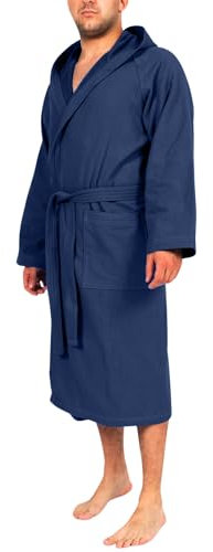 o-day Renato Balestra Accappatoio Microfibra Uomo Donna Salvaspazio Unisex con Cappuccio Tasche e Cintura Ideale per Viaggio Piscina Palestra Leggero Morbido (IT, Testo, L, Regular, Regular, Blu)