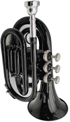 Standard Trompeten Taschentrompete B Flat Schwarz Vernickelt Messinginstrument Messing Und Edelstahl Professionelle Trompete