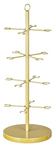 mosegor Getränke Tower 4 Etagen 16 Gläser Servierbaum für Cocktails, Abnehmbar Champagner Turm, Metall Cocktail Baumständer für Partys, Hochzeiten, Kneipen, Familienfeiern