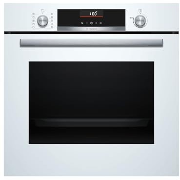 Bosch - Horno Multifunción, Serie 6, 60 cm. de ancho, Asistente de limpieza, Recetas pre-programadas, Blanco, HBG536EW3