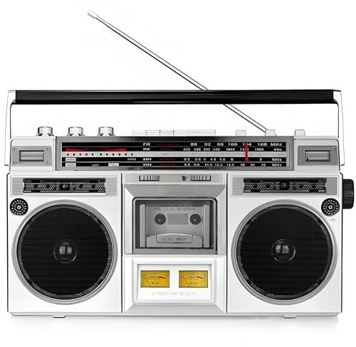 Kadxyan Retro Boombox CD-Kassettenspieler, Radio-Kassettenrekorder, unterstützt SD/USB-Eingang, mit AM/FM-Radio, Kassettenrekorder für Familientreffen, Reisen, klassischer Retro-Stil der 80er Jahre