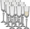 Queensway Home & Dining Champagne Flutes Prosecco Glasses - Crystal Clear Design, Elegant Glasses for Celebrations - 20cm Tall, 125ml, 12 Pcs