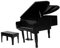 CORHAD Miniatur Klavier Und Stuhl Set Für Puppenhaus Schwarzes Piano Und Stuhl Dekoration Für Miniaturwelt Puppenhaus Instrument Zubehör Ideal Für Und Sammler