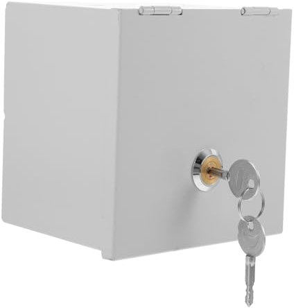 SHINEOFI Outdoor Stainless Steel Electrical Outlet Lock Box Anti-theft Cover for Single Socket, Weatherproof Power Socket Protector Suitable for Electric Vehicle Chargers Random Color