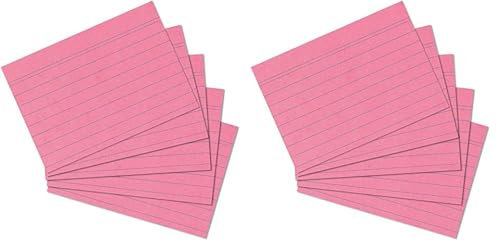 Exacompta 10830SE 200er Pack Premium Karteikarten liniert DIN A7 ideal für die Schule, zum Lernen von Vokabeln und passend zur Bunnybox Lernkartei 74 x 105 mm rosa