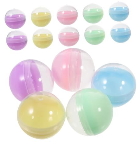 Cabilock 50pcs Semi-Transparent Macaron Color Capsules for Vending Machines, Fillable Containers for Candy Storage DIY Balls - 60mm