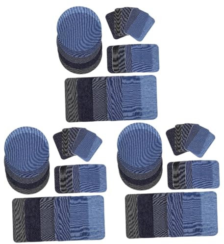 NUOBESTY 3 Set Toppe Stirate Per Jeans Toppa Di Jeans Colla in Tessuto Cucito Toppa Con Applicazioni Di Abbigliamento Applicazioni Per Vestiti Toppe Per Vestiti Stoffa 20 Pezzi * 3