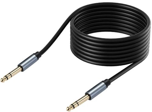 System-S Câble audio jack 10 m AUX 6,35 mm 3 broches TRS mâle vers mâle