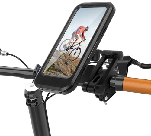 Porta Cellulare Moto Impermeabile, Universale Supporto Telefono Bici Porta Navigatore Moto Antivibrazione Supporto Cellulare Scooter con Cuscinetto in silicone, per smartphone da 4,7 pollici-6,8 polli