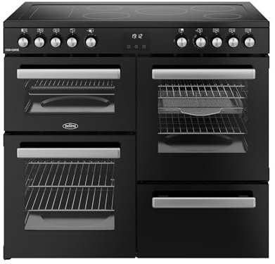 Belling Cookcentre 100E 100cm Electric Range Cooker with Ceramic Hob - Black - A/A Rated