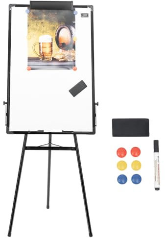 Magnetische Whiteboard-Staffelei Höhenverstellbar Dreibein Flip Chart Board Tragbares Trocken Abwischbare Tafel Dreibein Whiteboards mit Magnete, Radiergummi und Whiteboard-Stift