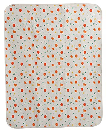 Fictory Wasserdichte Wickelunterlage, waschbare Baumwolle, atmungsaktiv, 80 x 100 cm, süßes Orange, hält das Baby trocken, leicht zu reinigen, erschwingliche Qualität