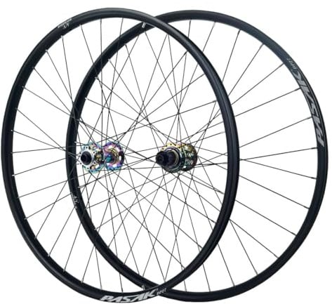 26 27,5 29 Zoll Mountainbike Laufradsatz BOOST Steckachse Vorne 15*110mm Hinten 12*148mm Scheibenbremse MTB Laufräder 32H Felge DH/XC/AM 360 Klicks Fahrradrad Für 7-12s Kassette(Colorful,27.5'')