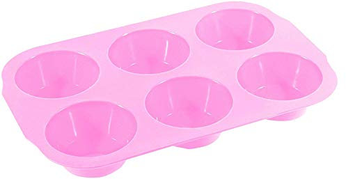 Zenker 6er-Muffinform CANDY, Silikonform zum Backen von Törtchen, Backform für Cupcakes (farblich sortiert: Rosa oder Creme), Menge: 1 Stück