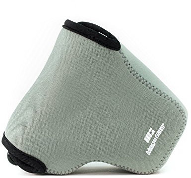 MegaGear MG730 Sony Cyber-Shot DSC-RX10 II, Ultraleichte Kameratasche aus Neopren mit Karabiner Haken grau