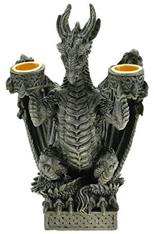 Drache als Kerzenhalter für 2 Kerzen