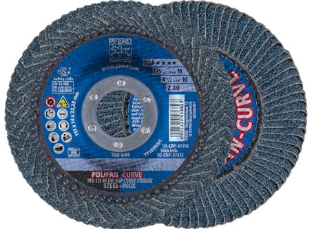 Polifan® Curve Fächerscheibe SGP, Zirkonia, Körnung 40, mittlerer Radius