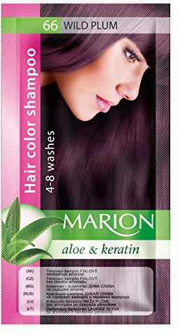 Marion Haarfärbe-Shampoo im Beutel, semi-dauerhafte Farbe, Haltbarkeit 4 bis 8 Wäschen, mit Aloe und Keratin