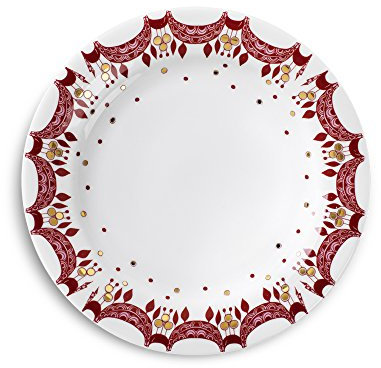 Bjørn Wiinblad Weihnachtsteller Ø20 cm Guirlande handgefertigt, rot