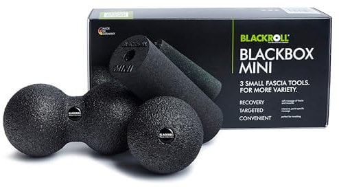 BLACKROLL® BLACKBOX MINI, Faszienrollen-Set für die Selbstmassage, MINI, BALL 08 und DUOBALL 08, Fitness-Massagegeräte für effektives Training, Made in Germany, Schwarz