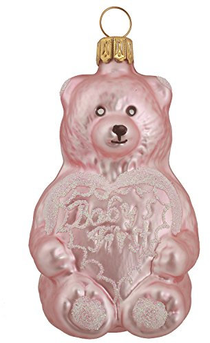 Hamburger Weihnachtskontor - Christbaumschmuck - Teddy mit Herz Baby´s First, Hellrosa