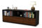 Stil.Zeit TV Schrank Lowboard Amalia, Korpus anthrazit matt, Front Holz Design Walnuss (135x49x35cm), Push to Open Technik & Leichtlaufschienen