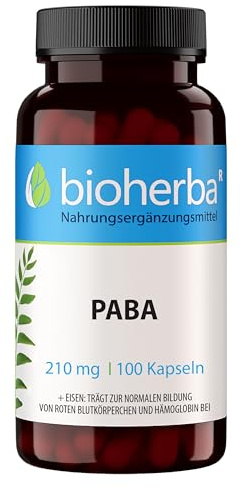 PABA Kapseln – 100 Stück mit 210 mg p-Aminobenzoesäure und Eisen von BIOHERBA PZN 18215453