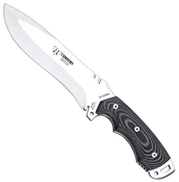 Cudeman Cuchillo 299-B-K Boina Verde funda de KYDEX hoja de acero Böhler N-695 de 18 cm y empuñadura de micarta negra de 13,5 cm para caza, pesca, supervivencia y bushcraft + Portabotellas regalo