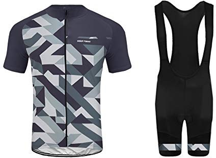 UGLY FROG Milchfaser Kurze Ärmel Radsportanzüge MTB kurzarmtrikot Radtrikot Set Radfahren Kleidung Sommer Fahrradtrikot mit Radhose/Trousers mit Sitzpolster für Herren