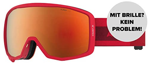 ATOMIC COUNT JR SPHERICAL Skibrille für Kinder - Rot - Komfortabler Live Fit Rahmen - Klare Sicht & besserer Blendschutz - Over The Glasses-kompatibel für Brillenträger