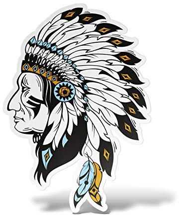 erreinge Native American Indian Aufkleber Links Shaped Adhesive PVC für Abziehbild Tapete Auto Moto Helm Camper Laptop - 20 cm