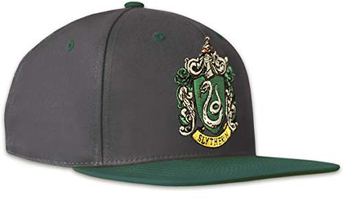 Logoshirt®️ Harry Potter I Slytherin I Logo I Snapback Cap I Kappe I Damen & Herren I Bestickt I verstellbar I grau/grün I Lizenziertes Originaldesign