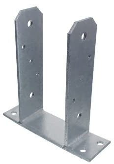 NAJDER U-Pfostenträger 140 mm zum Aufschrauben Feuerverzinkung Pfostenträger typ TT Stützenfuss Pfostenträger Pfostenanker (140 mm)