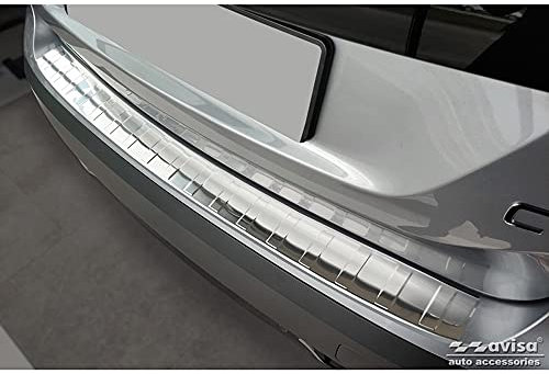 Avisa Protection de seuil arrière INOX Compatible avec Citroën C4/e-C4 III 2020- 'Ribs', Silver