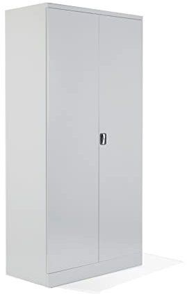 Schrank & Stuhl XXL Werkzeugschrank – Werkstattschrank/Aktenschrank mit 4 höhenverstellbaren, vollverzinkten Fachböden, 195x92x60, Grau