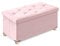 BRIAN & DANY Ottoman Storage Box with 4 Wood Legs, Velvet Storage Ottoman for Living Room, Pink, 76 x 38 x 38 cm